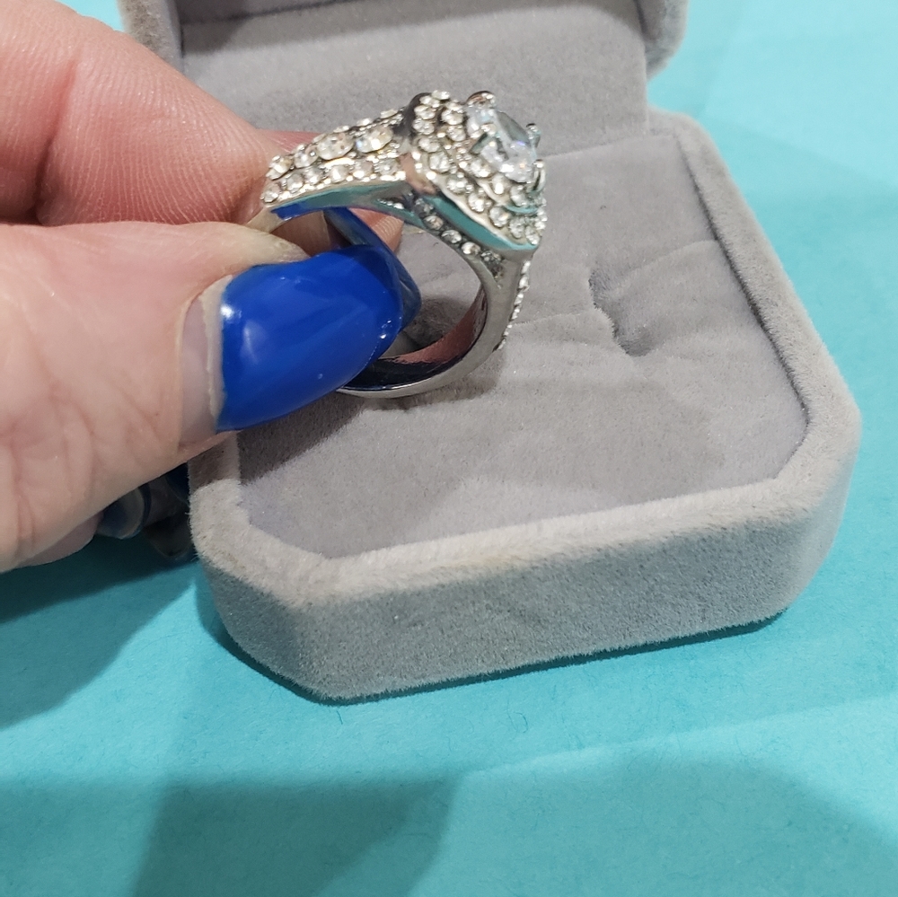 Shine 925 Silver White Topaz Fashion Ring - Picture 9 of 11